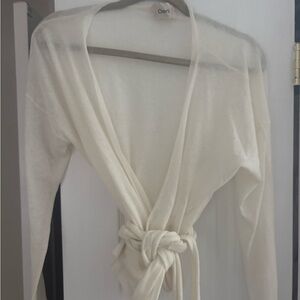 Charli Cream Wrap Top